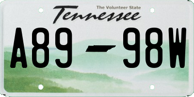 TN license plate A8998W