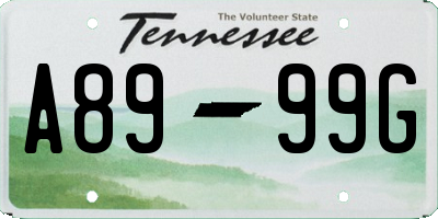TN license plate A8999G