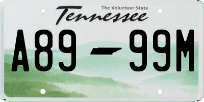 TN license plate A8999M