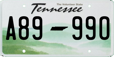TN license plate A8999O