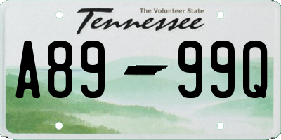 TN license plate A8999Q
