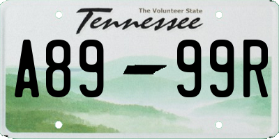 TN license plate A8999R