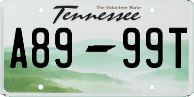 TN license plate A8999T