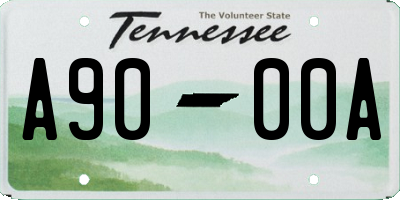 TN license plate A9000A