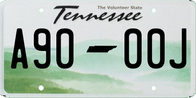 TN license plate A9000J