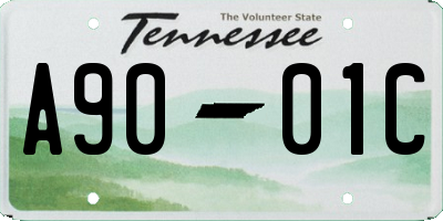 TN license plate A9001C