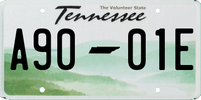 TN license plate A9001E