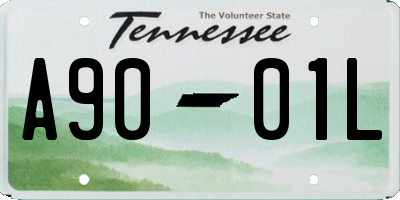 TN license plate A9001L