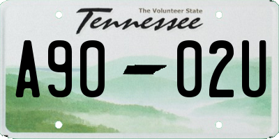 TN license plate A9002U