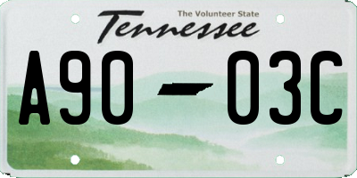 TN license plate A9003C