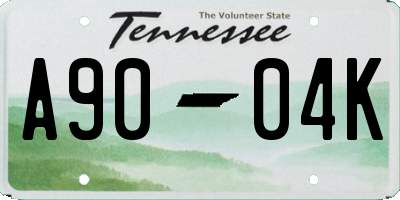 TN license plate A9004K