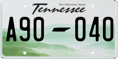 TN license plate A9004O