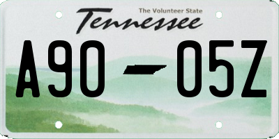 TN license plate A9005Z