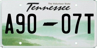 TN license plate A9007T