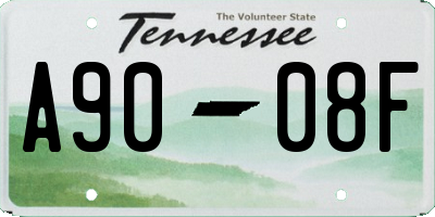TN license plate A9008F