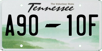 TN license plate A9010F