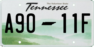 TN license plate A9011F