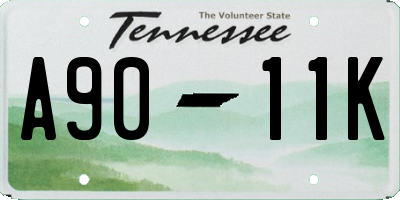 TN license plate A9011K