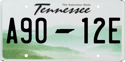 TN license plate A9012E