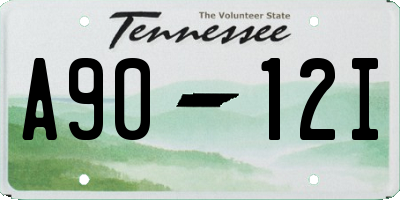 TN license plate A9012I