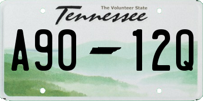 TN license plate A9012Q
