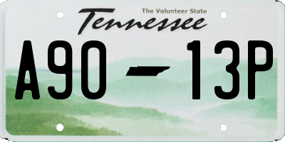 TN license plate A9013P