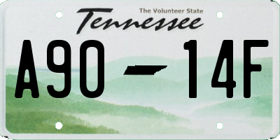 TN license plate A9014F