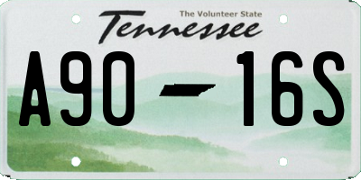 TN license plate A9016S