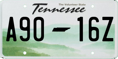 TN license plate A9016Z