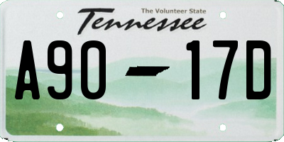 TN license plate A9017D