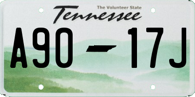 TN license plate A9017J
