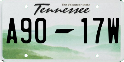 TN license plate A9017W