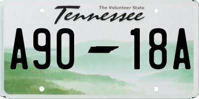 TN license plate A9018A