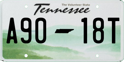TN license plate A9018T