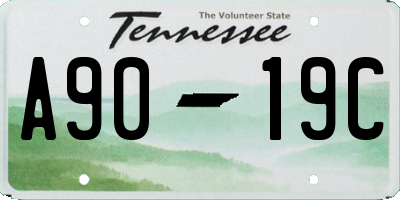 TN license plate A9019C
