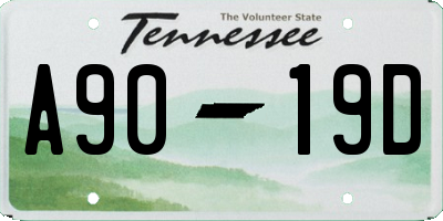 TN license plate A9019D