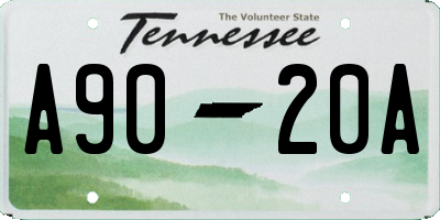 TN license plate A9020A