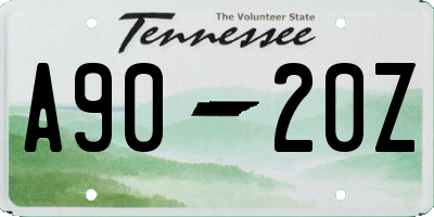 TN license plate A9020Z