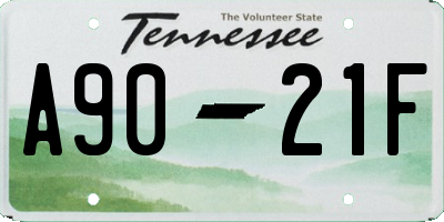 TN license plate A9021F