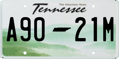 TN license plate A9021M