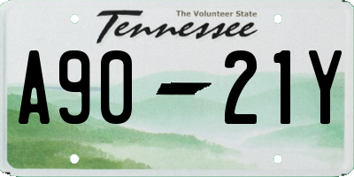 TN license plate A9021Y