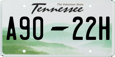 TN license plate A9022H