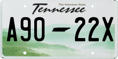 TN license plate A9022X