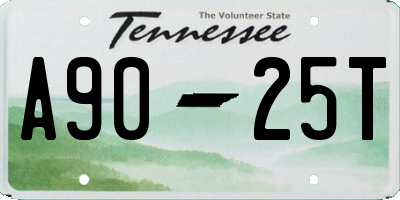 TN license plate A9025T