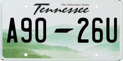 TN license plate A9026U