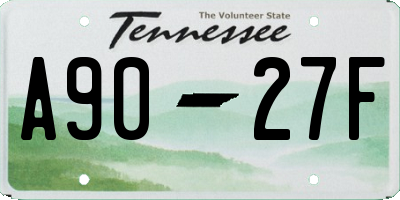 TN license plate A9027F