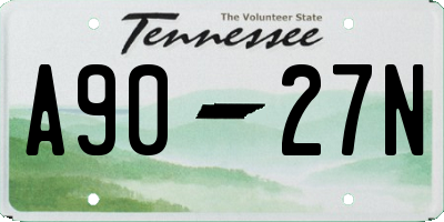 TN license plate A9027N