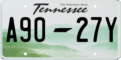 TN license plate A9027Y