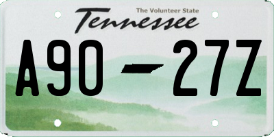 TN license plate A9027Z