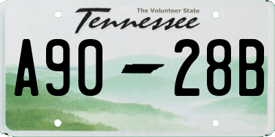TN license plate A9028B